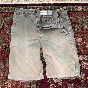 American Eagle Outfitters Men's Faded Olive Green Flat Front Shorts